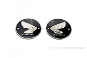 Honda Emblem Set Metall rund chrom schwarz schraubbar ø71 mm