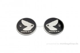 Honda Emblem Set Metall rund chrom schwarz schraubbar ø59,8 mm