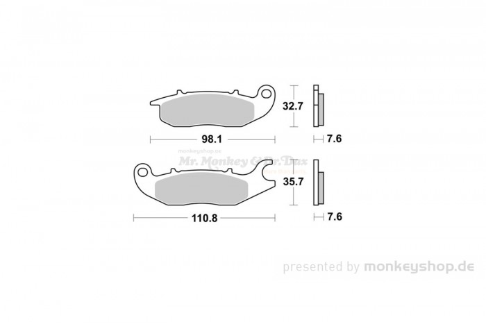 Braking SM1 Bremsbeläge Scheibenbremse vorn f. MSX + Monkey 125 + Dax 125