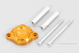 Kitaco E-Starter Deckel Aluminium CNC gold eloxiert f. MSX Grom JC92 + Monkey 125 JB03 + Dax 125 JB04