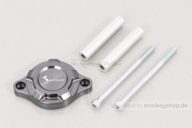 Kitaco E-Starter Deckel Aluminium CNC gunmetal grau eloxiert f. MSX Grom JC92 + Monkey 125 JB03 + Dax 125 JB04