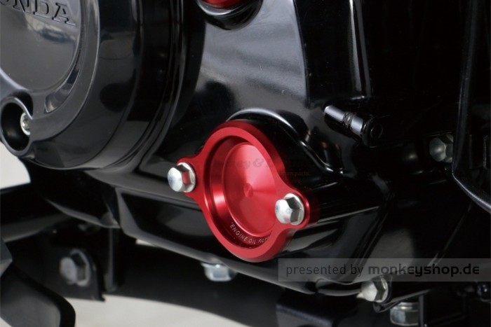 Kitaco Ölfilter Deckel Aluminium CNC rot eloxiert f. MSX Grom JC92 + Monkey 125 JB03 JB05 + Dax 125