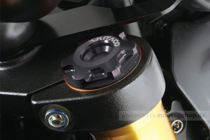 Kitaco obere Gabel Schrauben Set Aluminium CNC gunmetal grau f. MSX + Monkey 125 + Dax 125