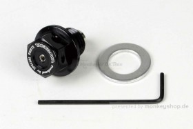 Takegawa Öl Ablass Schraube M12 x 1.5 Magnet Adapter Öltemperatur Aluminium schwarz eloxiert