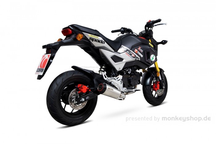 Scorpion Red Power Aluminium / Edelstahl Auspuffanlage gebürstet f. MSX SF 125