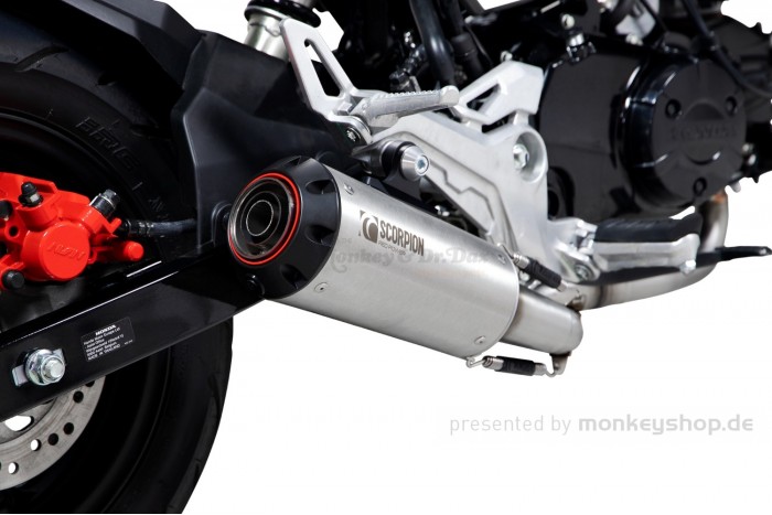 Scorpion Red Power Aluminium / Edelstahl Auspuffanlage gebürstet f. MSX SF 125