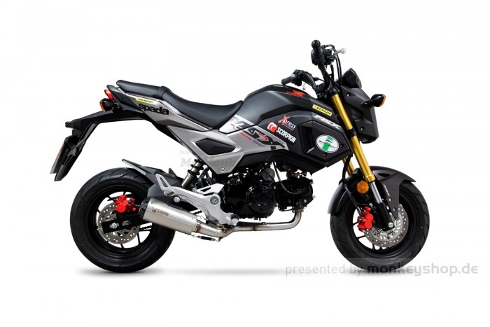 Scorpion Red Power Aluminium / Edelstahl Auspuffanlage gebürstet f. MSX SF 125