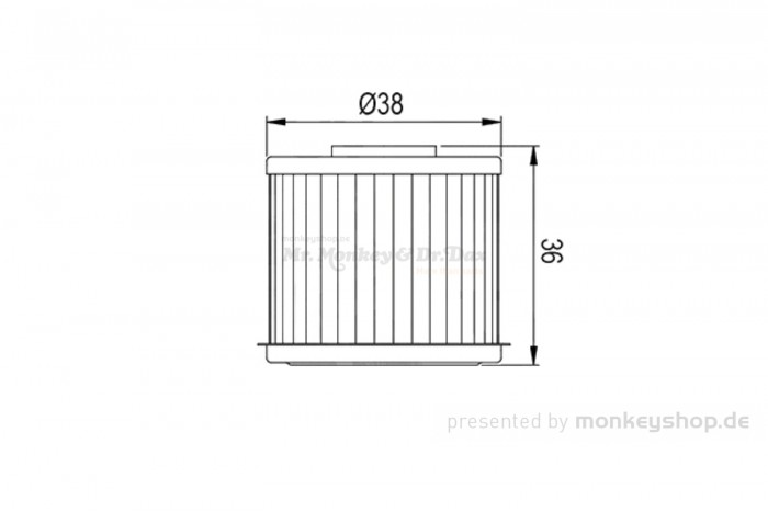 Ölfilter f. Monkey 125 JB03 JB05 + MSX 125 GROM JC92 + Super Cub 125 JA58 + Dax 125
