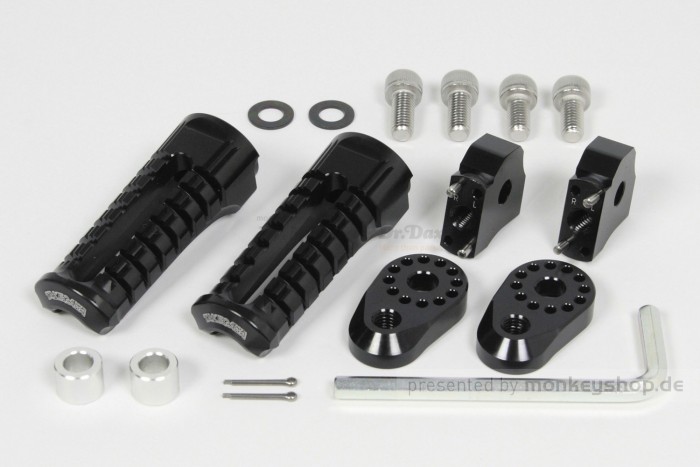 Takegawa verstellbare Aluminium Fußrasten schwarz f. Monkey 12V