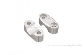 Kitaco obere Lenkerklemmen Set Aluminium CNC silber eloxiert f. MSX + Monkey 125 + Dax 125 JB04