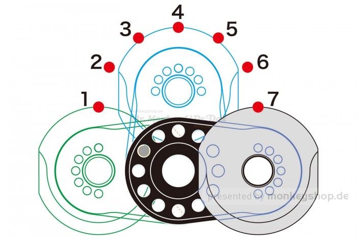 Takegawa verstellbare Aluminium Fußrasten schwarz f. Monkey 12V