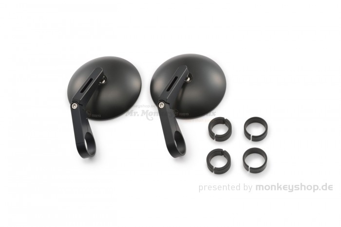Daytona "D-MIRROR-9" Aluminium ABS Lenkerenden Spiegel Satz schwarz kurz