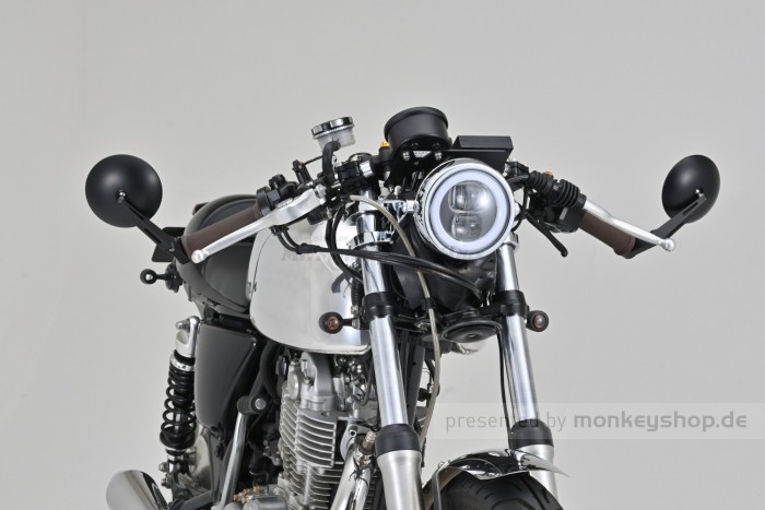 Daytona "D-MIRROR-9" Aluminium ABS Lenkerenden Spiegel Satz schwarz lang