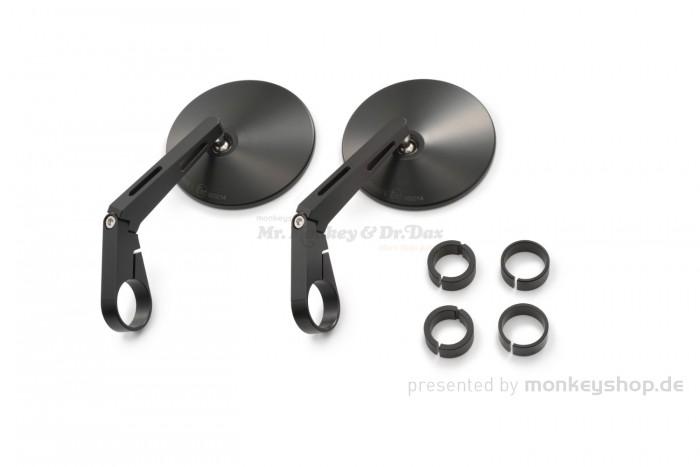 Daytona "D-MIRROR-10" Aluminium ABS Lenkerenden Spiegel Satz schwarz lang