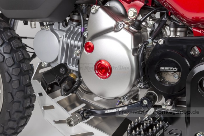 ZETA Aluminium CNC Zündungsdeckel Schrauben Set rot eloxiert f. Super Cub 125 + MSX 125 + Monkey 125 + Dax 125