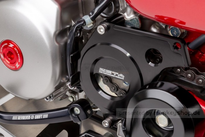 ZETA Ritzelschutz Abdeckung Aluminium CNC schwarz f. Monkey 125