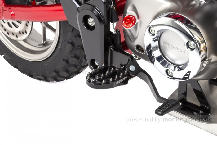ZETA Fußrasten CNC Aluminium schwarz eloxiert f. Monkey 125 + MSX + Dax 125