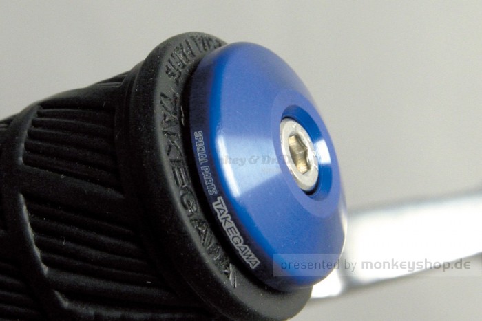 Takegawa Aluminium Lenkerenden blau flach