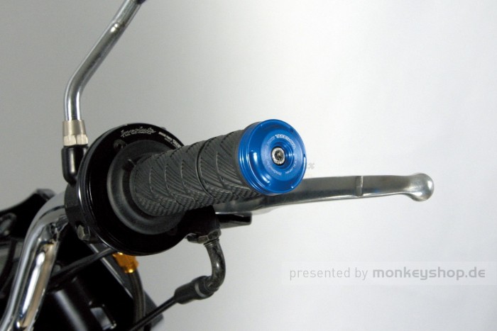 Takegawa Aluminium Lenkerenden blau gebohrt