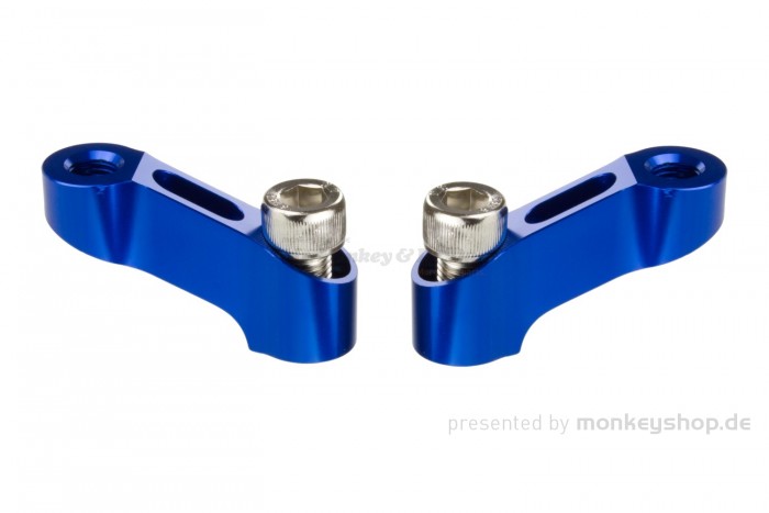 Spiegelverlängerungen Set Aluminium blau eloxiert M10 f. MSX + Monkey 125 + Super Cub 125 + Dax 125