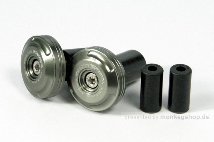 Takegawa Aluminium Lenkerenden grau gebohrt