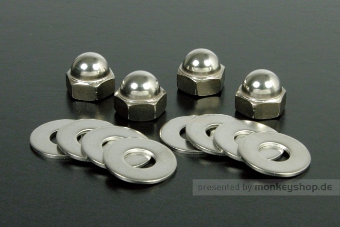 Takegawa Hutmuttern M10x1,25 + Unterlegscheiben Set Stoßdämpfer