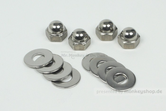 Takegawa Hutmuttern M10x1,25 + Unterlegscheiben Set Stoßdämpfer