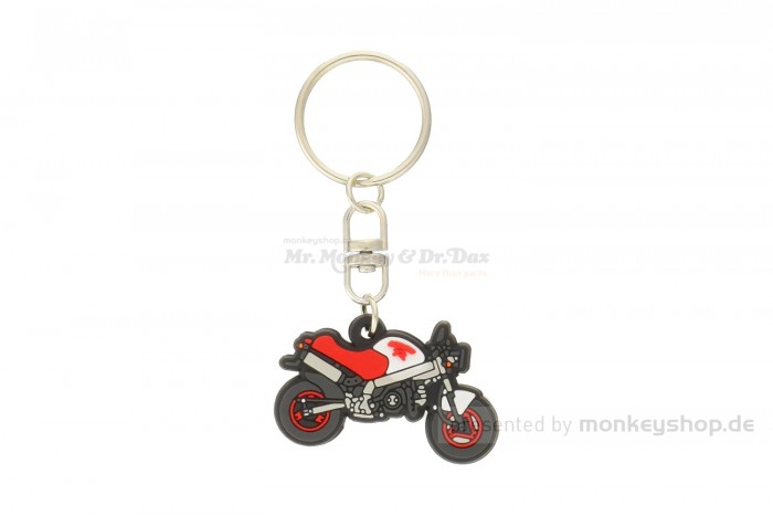 Honda Schlüsselanhänger ZB50 Monkey R Gummi weiß rot