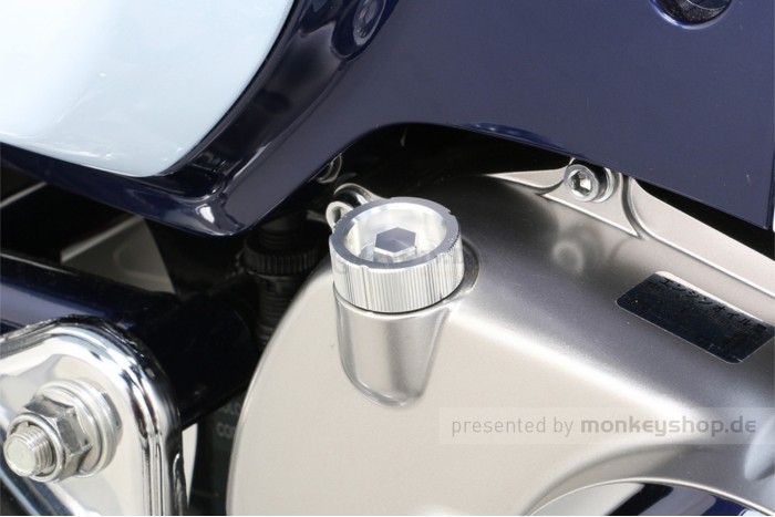 Kitaco Öl Einfüll Deckel M20 x P2.5 Typ 2 Aluminium CNC silber eloxiert