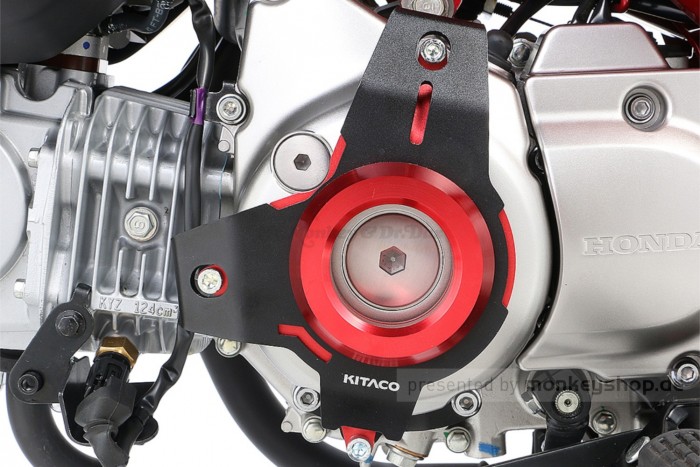 Kitaco Cover Abdeckung Zündung Aluminium schwarz rot f. MSX + Monkey 125