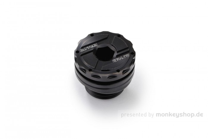 Daytona Öl Einfüll Deckel M20 x P2.5 Aluminium CNC schwarz eloxiert