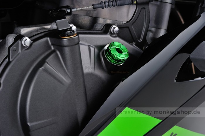 Daytona Öl Einfüll Deckel M20 x P2.5 Aluminium CNC grün eloxiert