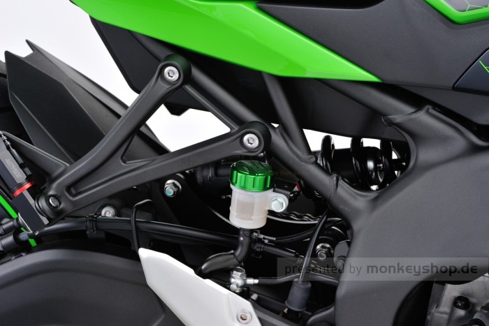 Daytona Deckel Bremspumpe Aluminium CNC grün eloxiert ø42mm f. KAWASAKI hinten