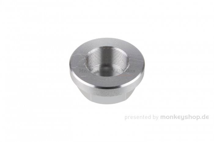 Lenkkopf Hutmutter oben Aluminium CNC silber eloxiert