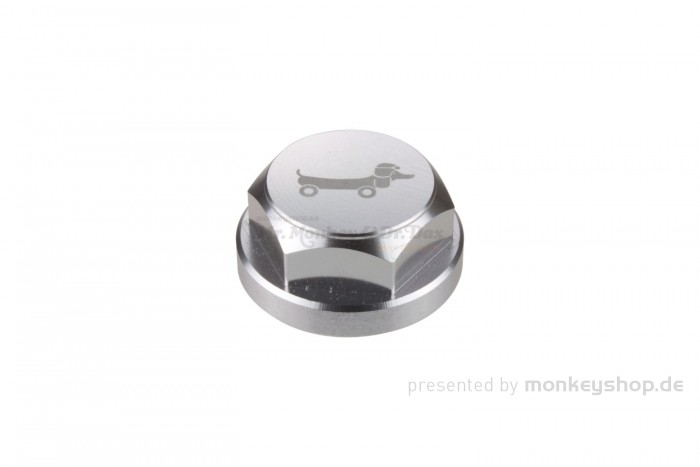 Lenkkopf Hutmutter oben Aluminium CNC silber eloxiert