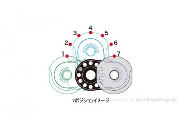Takegawa Fußrasten einstellbar CNC Alu silber eloxiert f. Monkey 125 + MSX + Dax 125 JB04