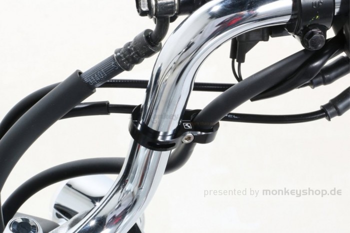 Kitaco Lenker Klemme Führung Leitung Kabel ø22.2 / ø12.5 Aluminium CNC schwarz