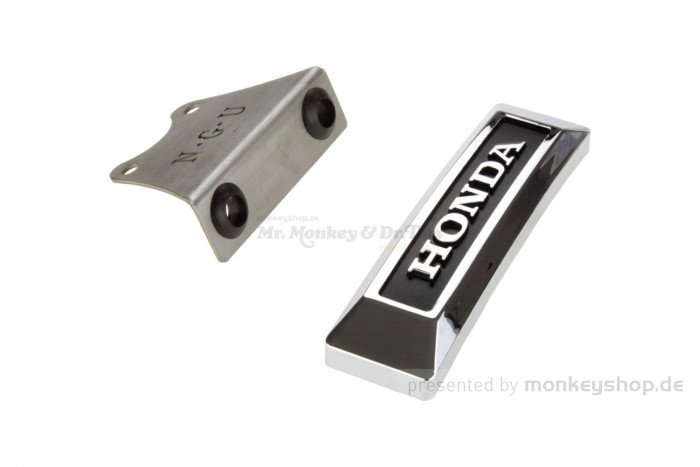 Gabel Emblem "HONDA" schwarz mit Halterung f. Monkey + Gorilla + Dax