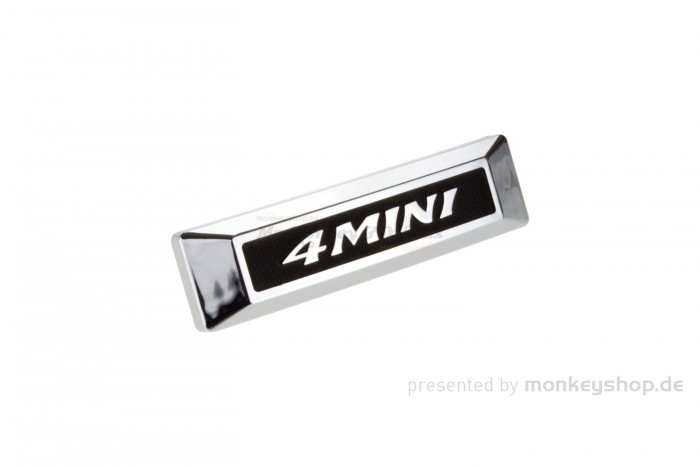 Gabel Emblem "4MINI" schwarz mit Halterung f. Monkey + Gorilla + Dax