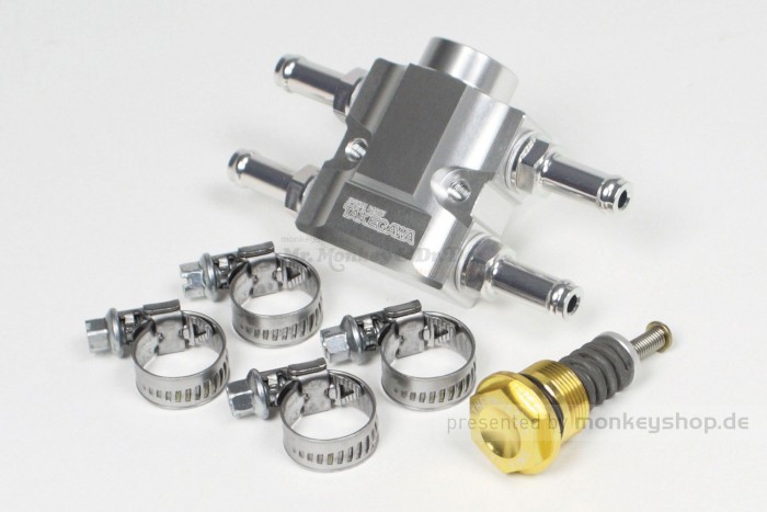 Takegawa In-Line Thermostat f. Ölkühler 70°C silber