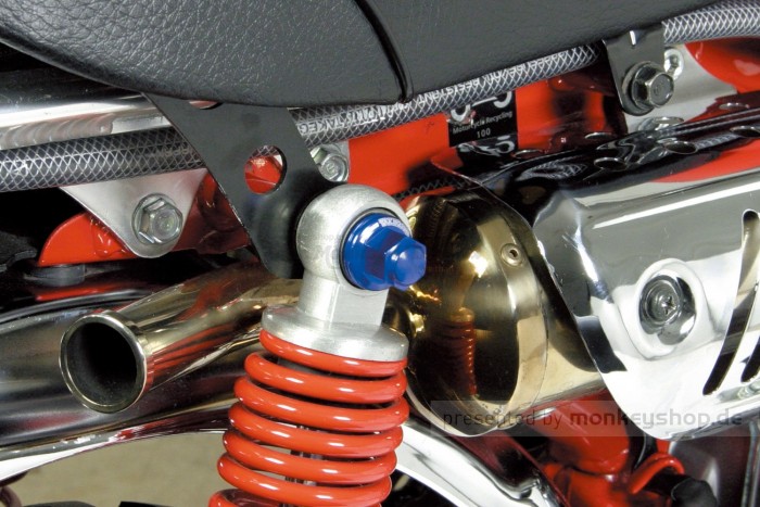 Takegawa Aluminium Hutmuttern Set M10 Stoßdämpferaufnahme blau eloxiert Monkey Dax