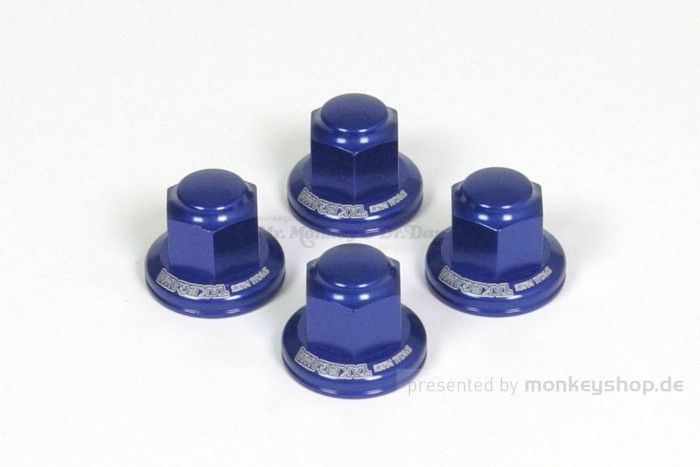 Takegawa Aluminium Hutmuttern Set M10 Stoßdämpferaufnahme blau eloxiert Monkey Dax