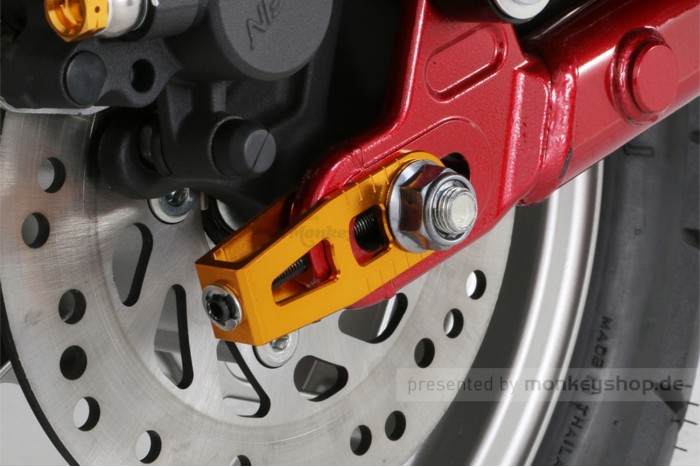 Kitaco Aluminium CNC Kettenspanner rot f. Monkey 125