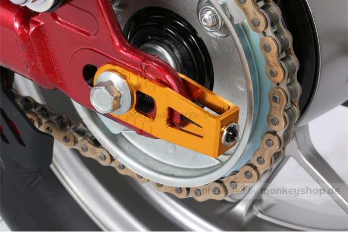 Kitaco Aluminium CNC Kettenspanner rot f. Monkey 125