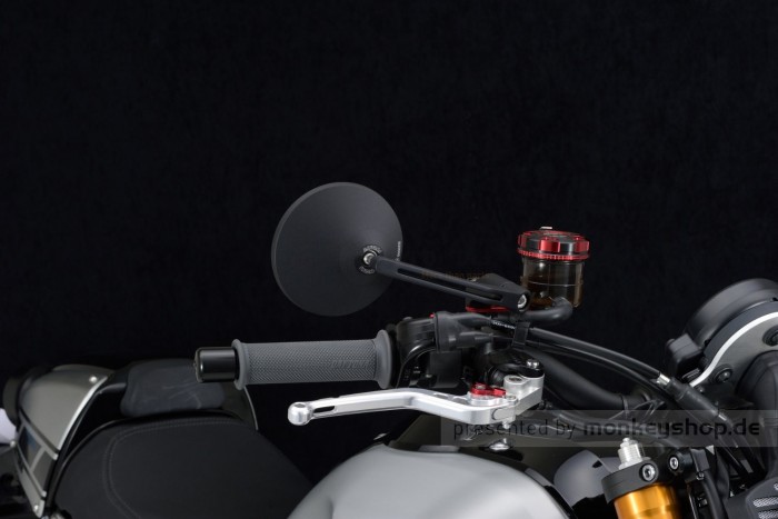Daytona "D-MIRROR-3" Aluminium Seitenspiegel schwarz rund exzentrisch