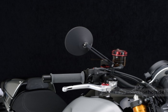 Daytona "D-MIRROR-3" Aluminium Seitenspiegel schwarz rund exzentrisch