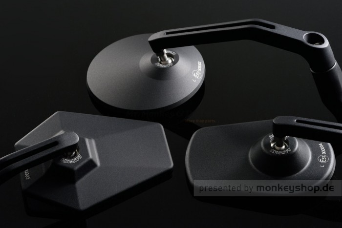 Daytona "D-MIRROR-3" Aluminium Seitenspiegel schwarz rund exzentrisch