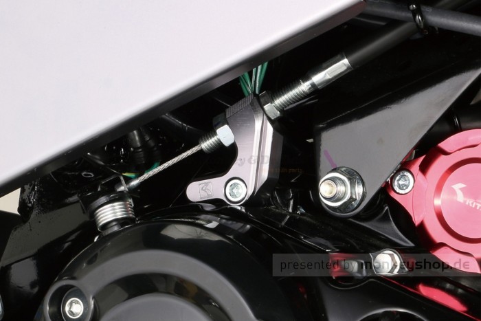 Kitaco Kupplungszughalter Aluminium gun metal grau eloxiert f. MSX JC92 + Monkey 125 JB03 JB05