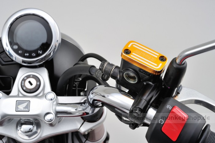 Daytona Deckel Cover Bremspumpe Aluminium CNC gold eloxiert f. HONDA (H)