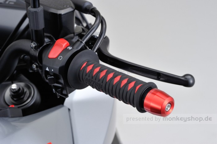 Daytona PINO-3 Lenkerenden Set Aluminium CNC rot eloxiert 14 - 19 mm